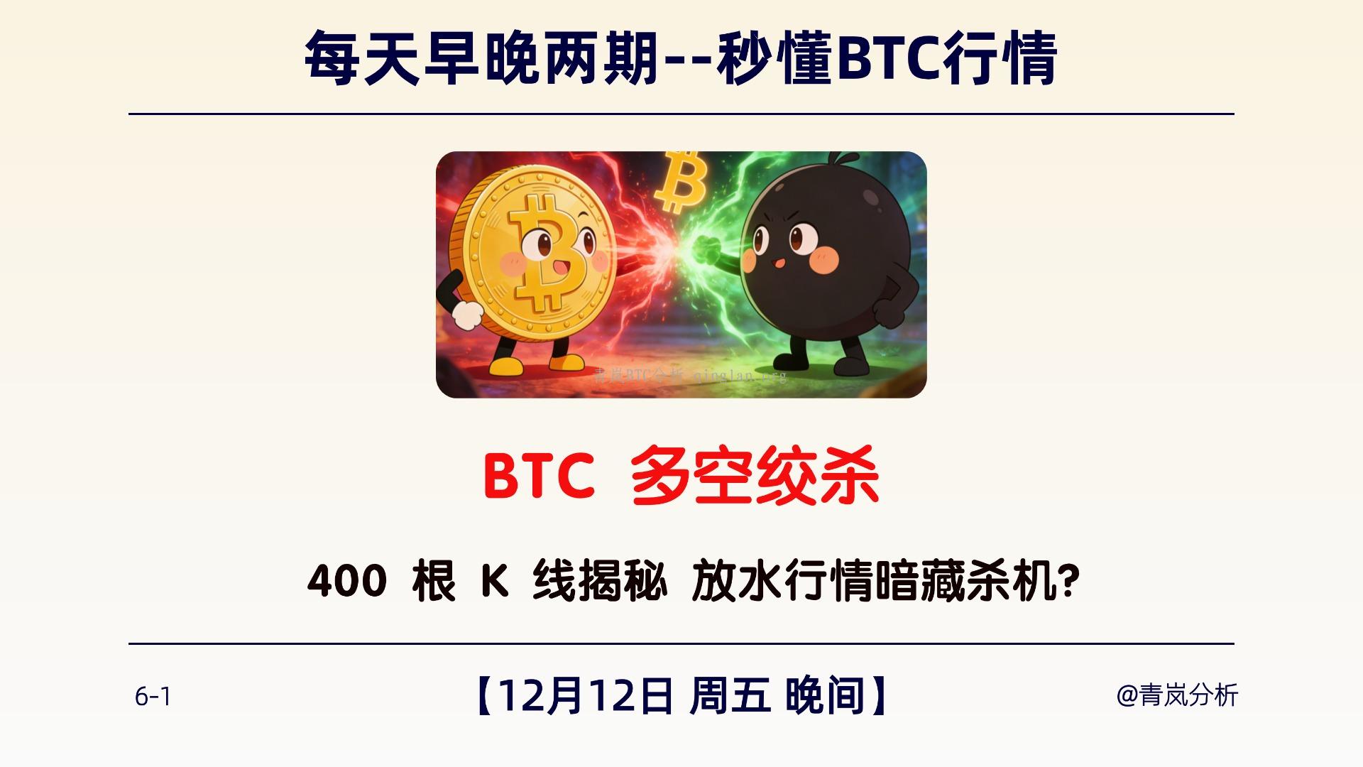 12月12日周五 晚间｜BTC 多空绞杀 ｜400 根 K 线揭秘 放水行情暗藏杀机？