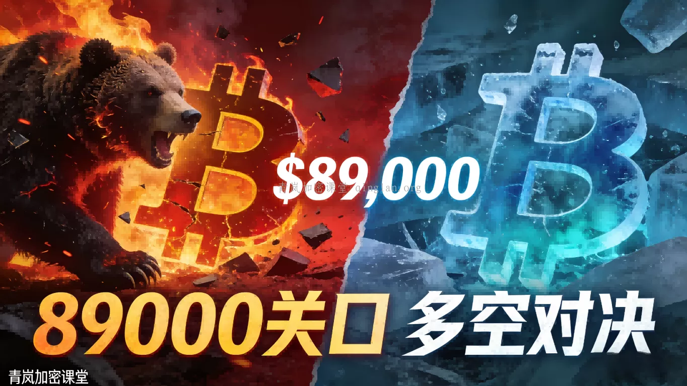 青岚BTC分析｜1月23日周五｜90000关口生死战，管住手！