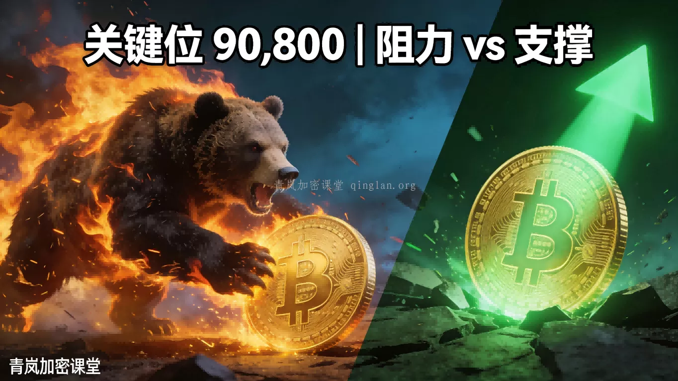 青岚BTC分析｜1月22日周四｜短期反弹，中期谨慎