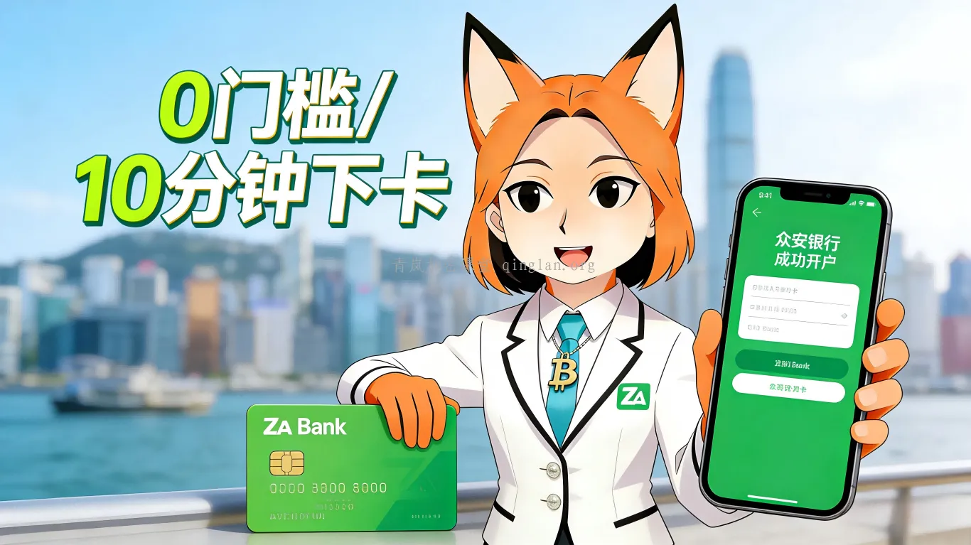 2026内地人香港开卡首选：众安银行ZA Bank全流程教学，0门槛/免管理费/10分钟下卡！